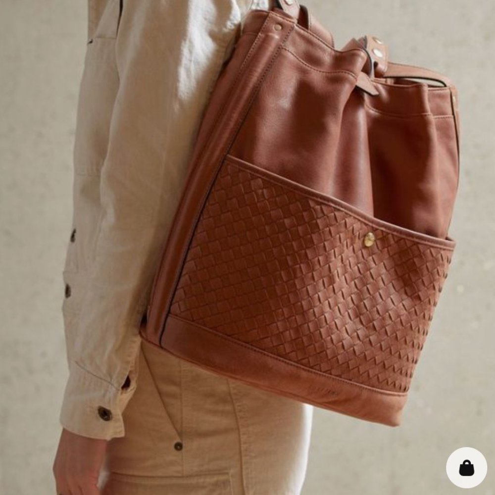 Josefina Backpack / Diaper Bag  Convertable Brown Braided Leather